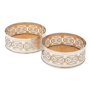 Pair of English Sheffield Reticulated Coasters, C. 1880-1920