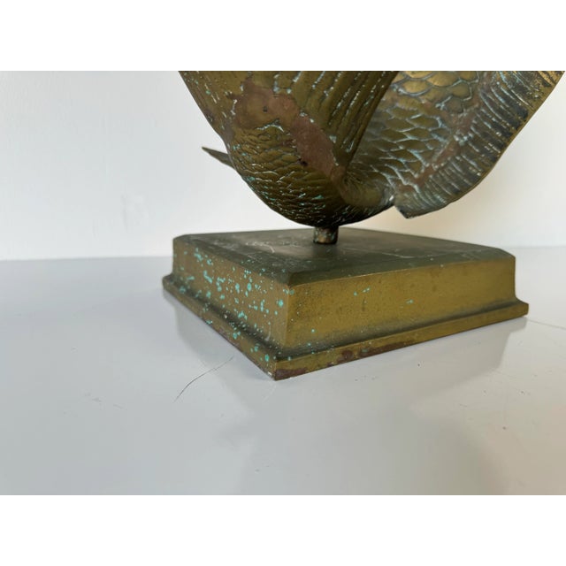 1960s 1960's Vintage Solid Brass Koi Fish on Base Sculpture/ Sold For Sale - Image 5 of 12