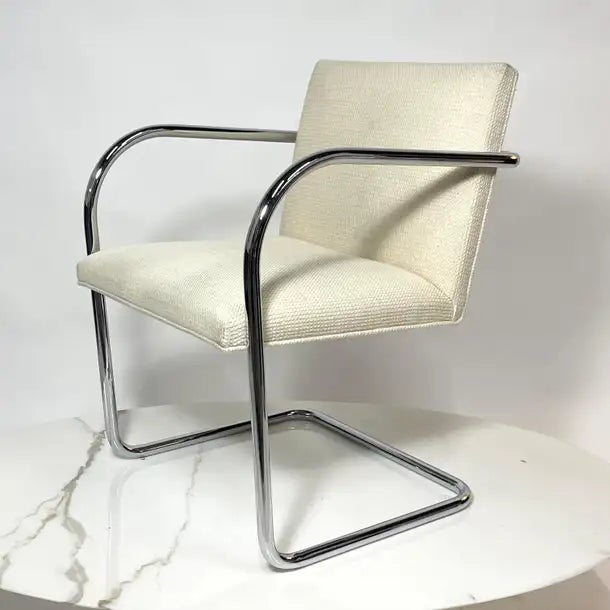 2010s Mies Van Der Rohe for Knoll Modernist Brno Chair in Knoll Cato Upholstery For Sale - Image 5 of 12
