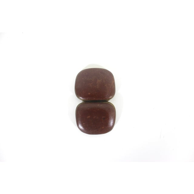 Vintage Leather and Brass Pill Box For Sale - Image 4 of 10