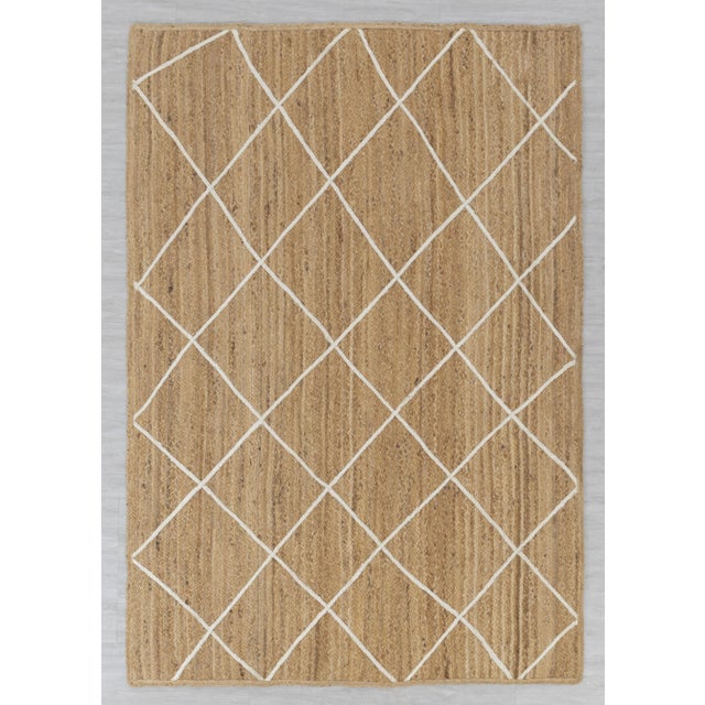 Modern Modern Geometric Bohemian Jute Rug 3x8 Ft. For Sale - Image 3 of 12