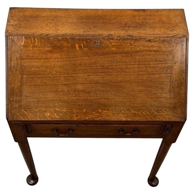 Antique 20th Century Golden Oak Bureau For Sale - Image 6 of 14