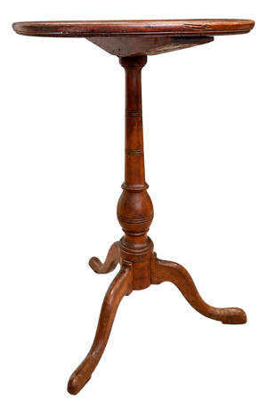 18th Century American Federal Cherry Tripod Candle Stand Table