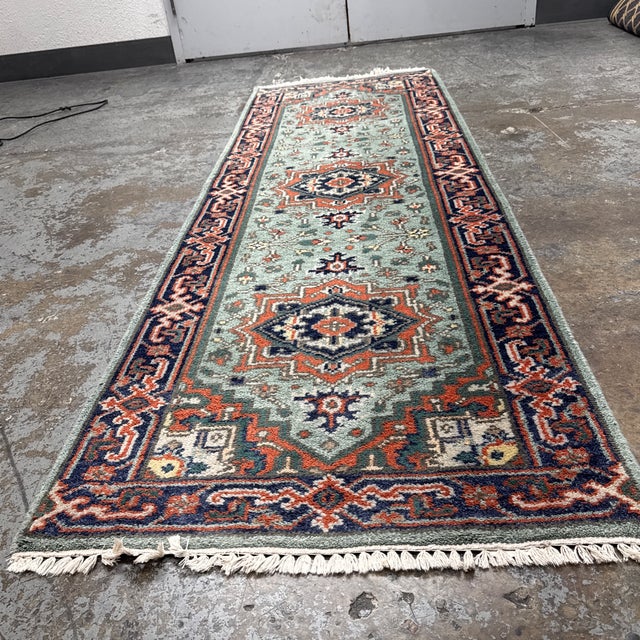 2ft 9in × 8ft 3in Vintage Wool Runner Rug For Sale - Image 10 of 12