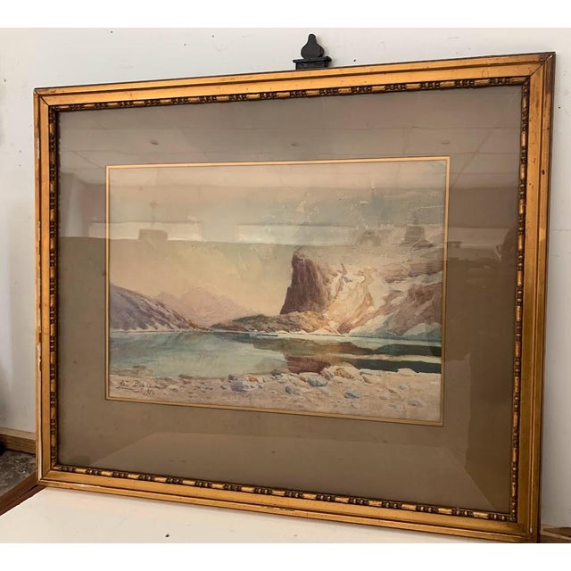 Mountain Landscape, 20th Century, Gouache, Framed For Sale - Image 12 of 12