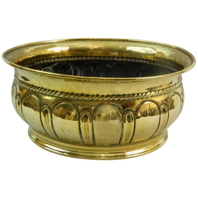 Mid 19th Century French Brass Round Planter With Design All Around, 19th Century For Sale - Image 5 of 5