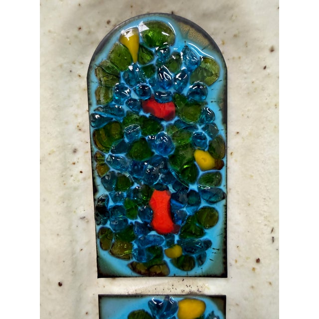 Glass 1960s Ceramic Lamp W/ Fused Glass Mosaic Panels, Attributed to Bitossi for Raymor For Sale - Image 7 of 17