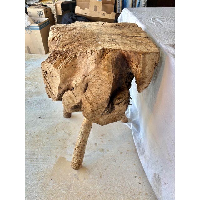 French Late 19th French Wood Live Edge Butcher Table For Sale - Image 3 of 12