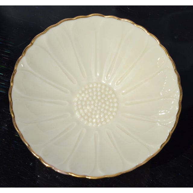 Vintage Lenox Charleston Compote Pedestal Dish Sunflower Shaped Fine Bone Ceramic For Sale - Image 9 of 14