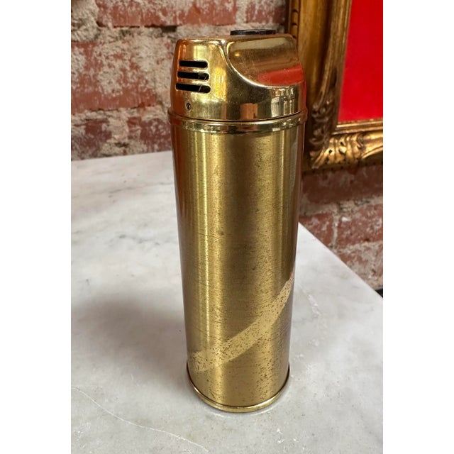 Mid-Century Modern Vintage Fully Brass Italian Lighter 1970s For Sale - Image 3 of 6