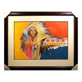 Bruce King Seeker of Peace Acrylic Painting Listed Artist For Sale