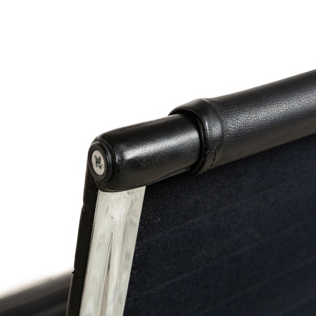 Vitra EA 124 Leather Armchair in Black with Rocking Function by Charles & Ray Eames for Vitra For Sale - Image 4 of 15