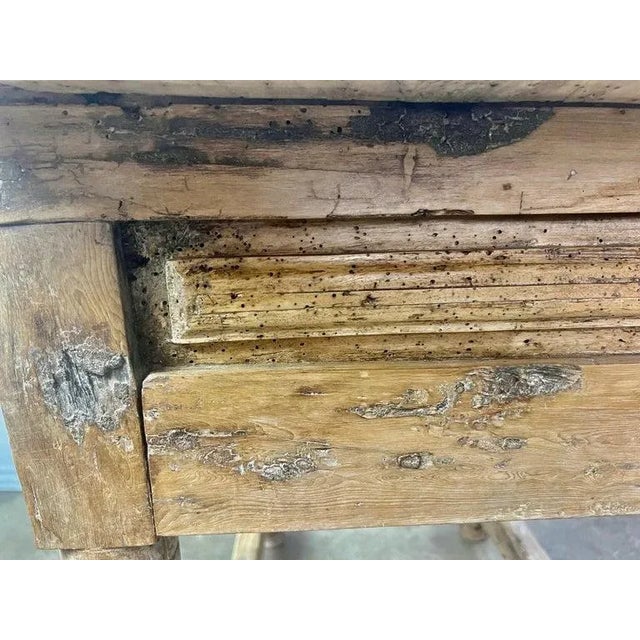 Tan 18th Century Bleached Walnut Spanish Colonial Table With Two Drawers For Sale - Image 8 of 11