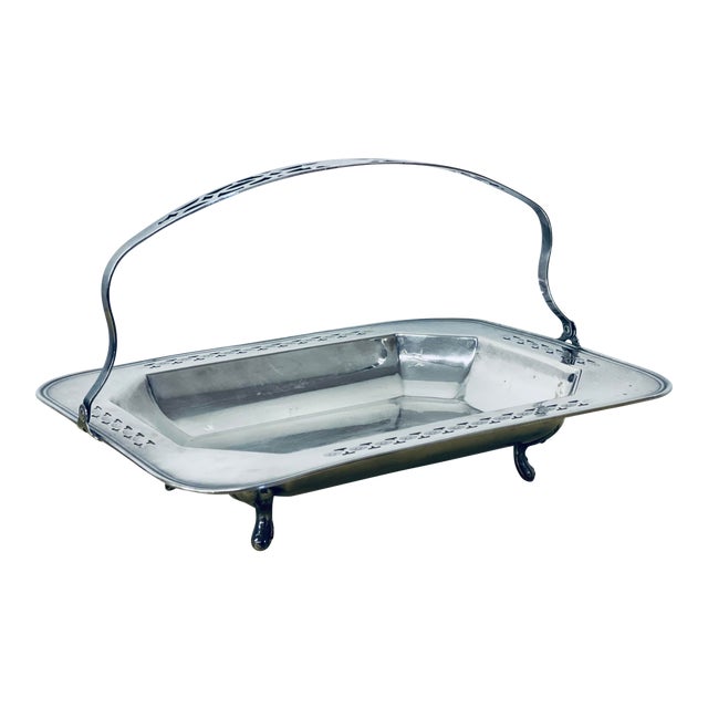 Vintage Silver Tray With Handle For Sale