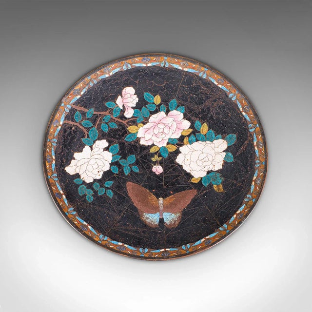 1850s Antique Victorian Japanese Decorative Cloisonne Plate For Sale - Image 4 of 10
