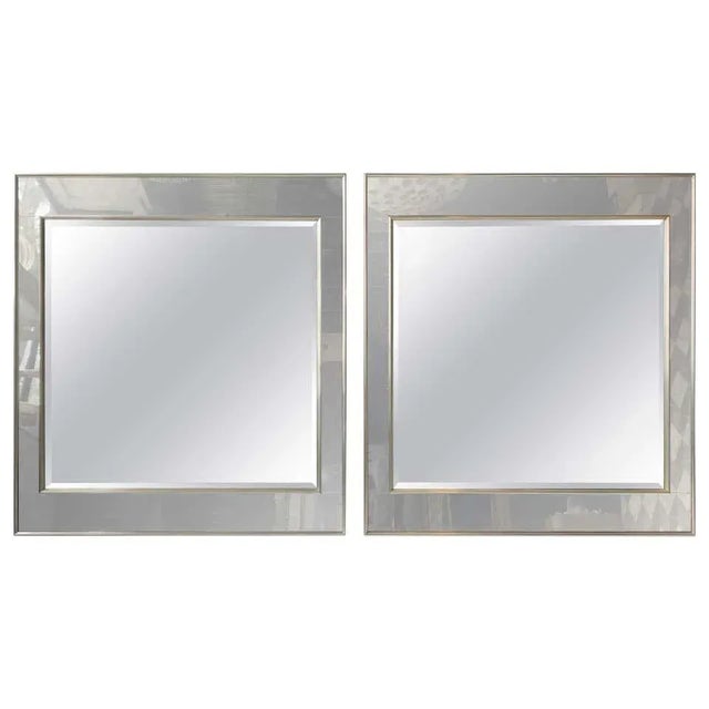 1970s Oversized Very Chic La Barge Smoked Mirrors In Chrome Frames - A Pair For Sale - Image 10 of 10