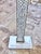 Wood 1990s Mother-of-Pearl Inlay Modern Style Pedestal / Side Table With Natural Marble Base For Sale - Image 7 of 8