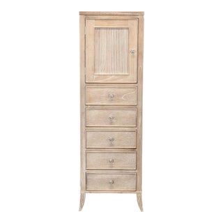 Arhaus Tall Wooden Dresser With Jewelry Cabinet For Sale