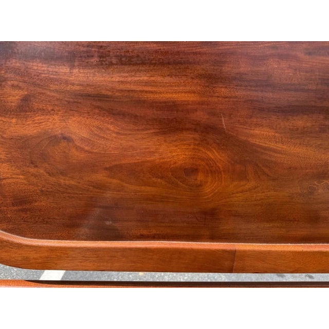 Pair of Vintage Mahogany Twin Bed Frames With Oval Panel Headboards For Sale - Image 15 of 15