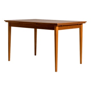 Scandinavian Extendable Teak and Beech Table, 1950s For Sale