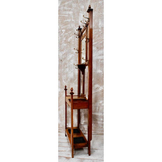 Antique Arts and Crafts Oak Hall Stand, 1880 For Sale - Image 6 of 11