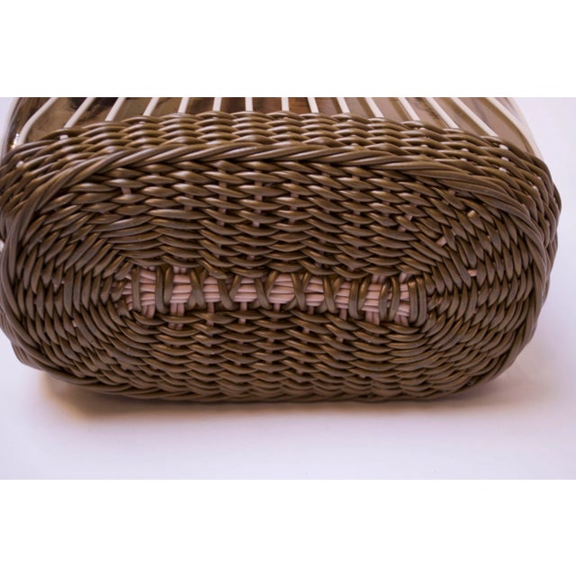 Large Italian Modern Blown Glass Pitcher With Woven Rubber bing