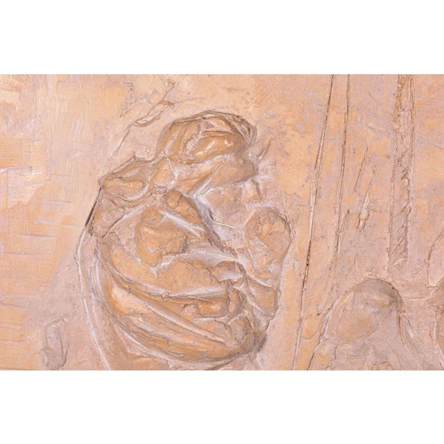 Sergio de Giusti Signed Bas Relief Figurative Religious Ceramic Sculpture 1985 For Sale - Image 4 of 9