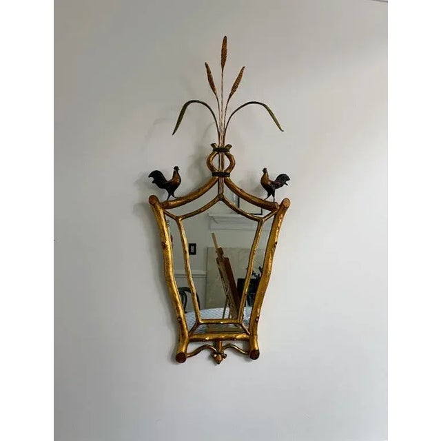 Gold Vintage Carver's Guild Rooster Mirror For Sale - Image 8 of 9