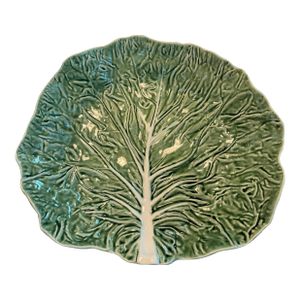 Oversized Bordallo Pinheiro Portuguese Majolica Cabbage Serving Bowl / Centerpiece Dish