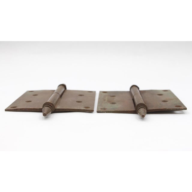 Traditional Pair of Antique 5 X 5 In. Bronze Lift Off Butt Door Hinges For Sale - Image 3 of 5