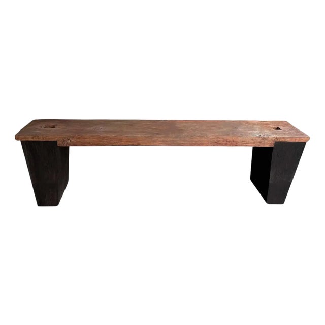 Monumental Teak Wood & Ulin Console Table, Modern Organic For Sale