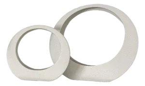 Set of 2 Schwartz Modern White Circle Decorative Accessories / Accents / Sculptures