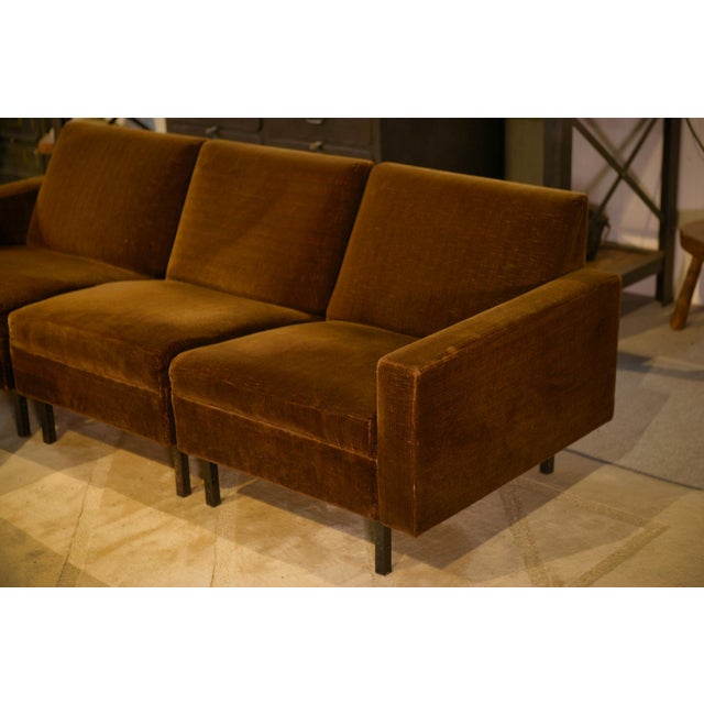 Brown Velvet Sofa and Chairs, 1960s, Set of 3 For Sale - Image 14 of 17