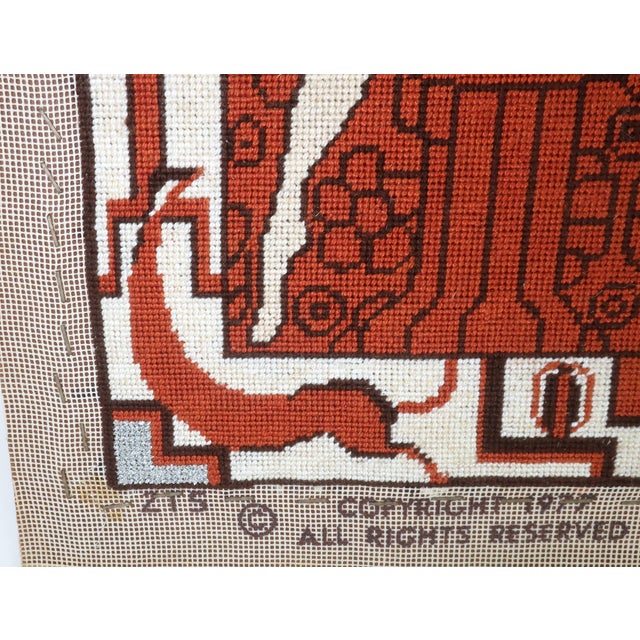 Sienna Art Nouveau Deco Style Lady Needlepoint Hanging With Metallic Threading For Sale - Image 8 of 11