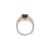 Contemporary 3.50 Carat Oval Cut Rubellite Tourmaline East West Ring with Tsavorite, Diamond,, Size 6.25 For Sale - Image 3 of 6