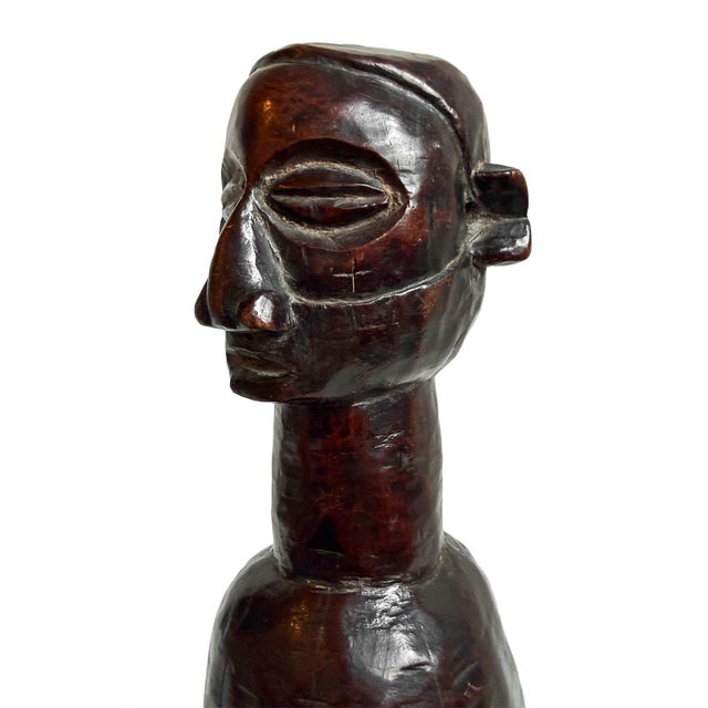 Antique Old African Tribal Yaka Slit Drum on Stand For Sale - Image 4 of 9