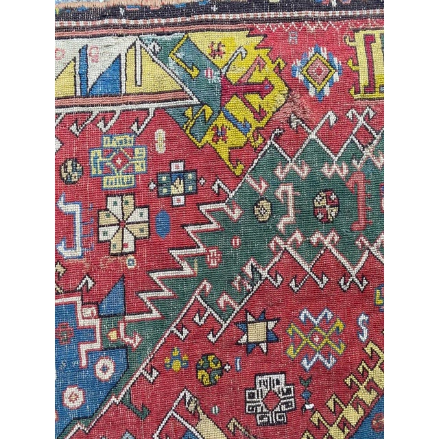 Antique Caucasian Needlepoint Embroidered Rug For Sale - Image 9 of 18
