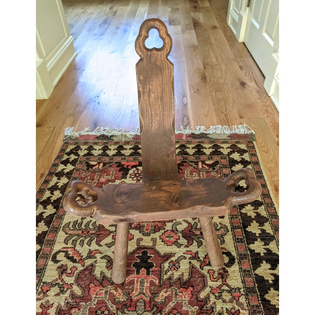 Vintage Solid Wood Primitive Birthing Chair Chairish