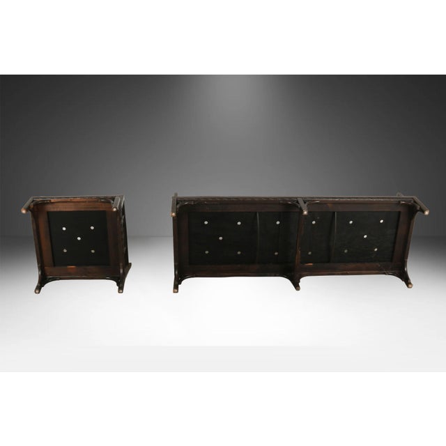 Vintage Chinese Chinoiserie Fretwork Sofa and Armchair Settee 2 Pieces For Sale - Image 10 of 14