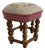 Vintage Mid-Century Walnut Footstool With Floral Needlepoint Tapestry For Sale