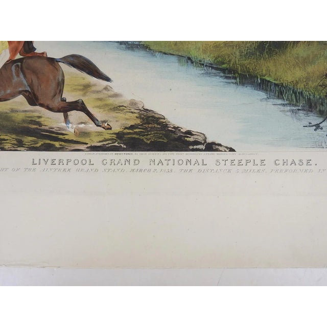 English Antique 1850s Liverpool Grand National Steeplechase Horse Race Aquatint For Sale - Image 3 of 8