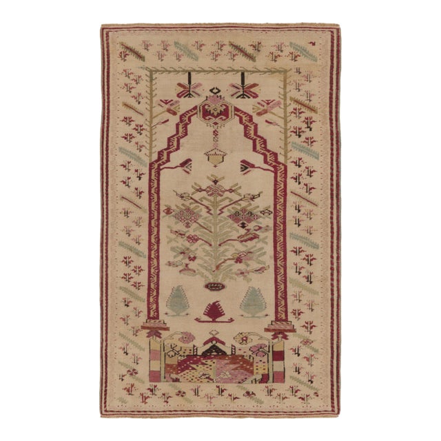 Antique 19th Century Turkish Ghiordes Rug With Bold Pictorials - Rug & Kilim For Sale