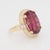 15.5Ct Rubellite Tourmaline Ring With Earth Mined Diamonds Halo, Size 6.75 For Sale In Columbus - Image 6 of 8