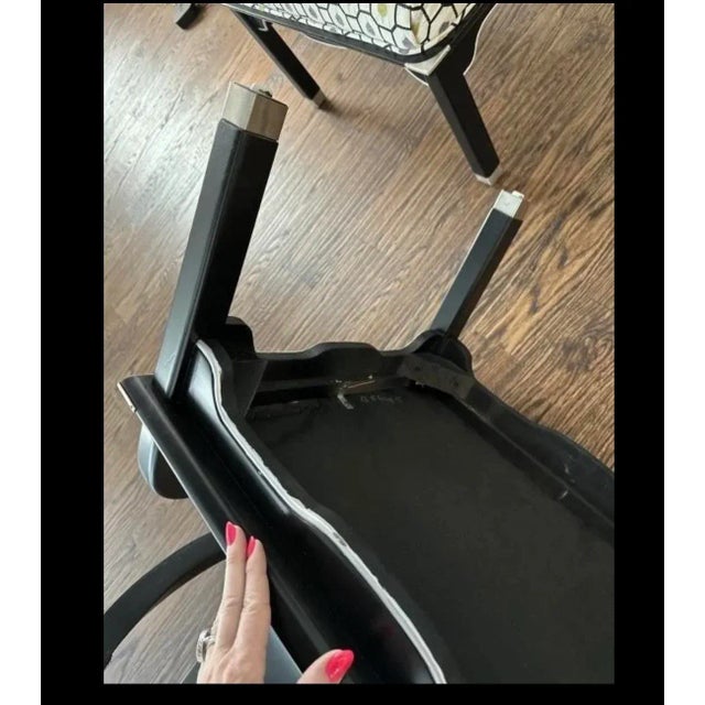 Black A Pair of James Mont Style Horseshoe Ming Accent Chairs by Century For Sale - Image 8 of 10