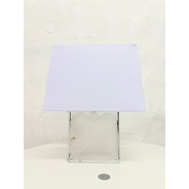 Cream Vintage French Table Lamps by Jean-Pierre Demarchi for Daum, 1960s, Set of 2 For Sale - Image 8 of 18