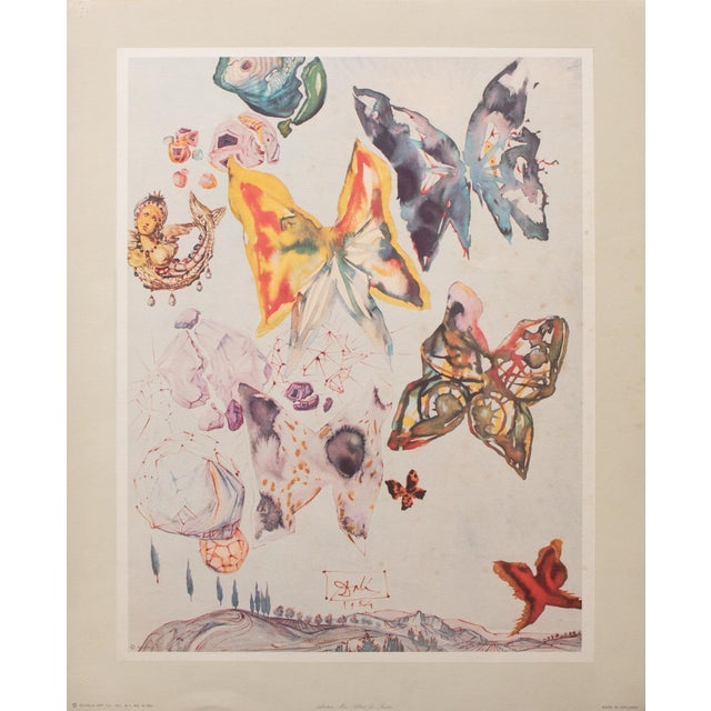 1951 After Dali, First Edition Period "Butterflies" Offset Lithograph, the Mrs. Albert D. Lasker Collection For Sale - Image 11 of 11