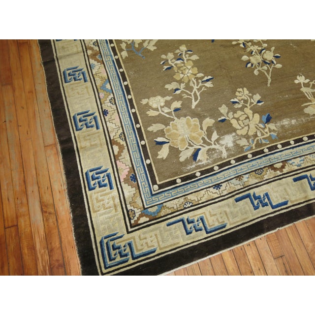 Antique Chinese Square Peking Rug For Sale In New York - Image 6 of 6