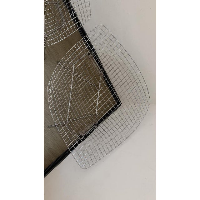 Wire 421 and 422 Diamond Chairs in Silver and Blue by Harry Bertoia for Knoll, 1970s, Set of 2 For Sale - Image 18 of 18