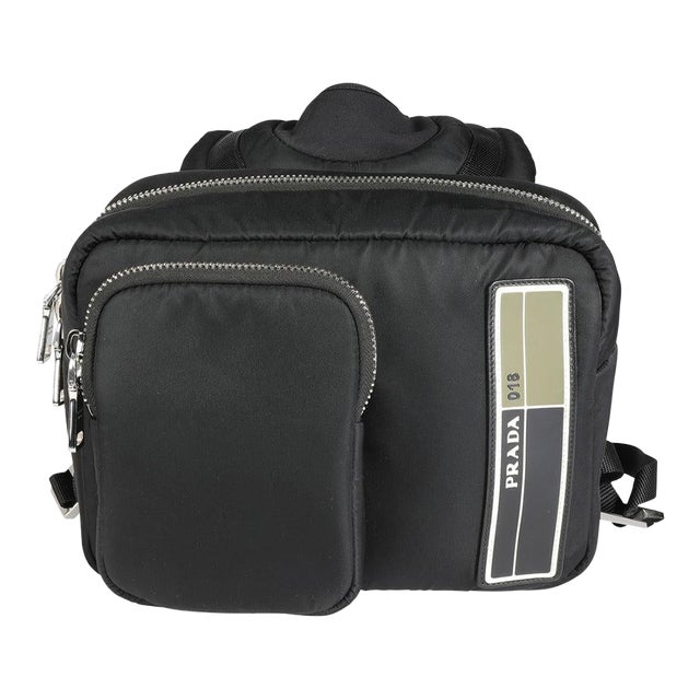 Black Tessuto Pocket Nylon Technical Backpack For Sale