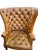 Mid 20th Century Pair of High-Back, Barrel-Shape Tufted Leather Armchairs With Brass Nailhead Trim For Sale - Image 5 of 9